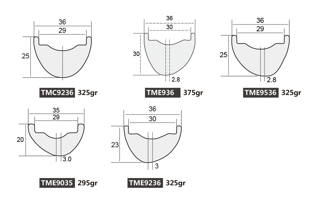 30mm inner XC version carbon fiber MTB rims