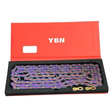 YBN 12-Gang-Fahrradkette, mehrfarbig, 12 V, MTB-Kette, hochfeste Titan-Fahrradzubehörteile, kompatibel mit SHIMANO