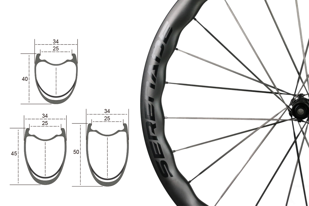 25mm inner wavy carbon spokes wheelset