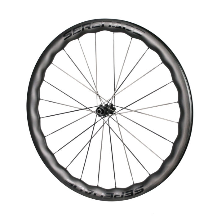 wavy carbon disc wheelset 25mm internal wide 3.5mm carbon spokes front wheel