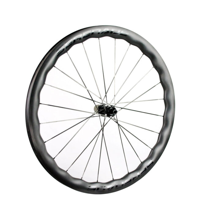 wavy carbon disc wheelset 25mm internal wide 3.5mm carbon spokes rear wheel