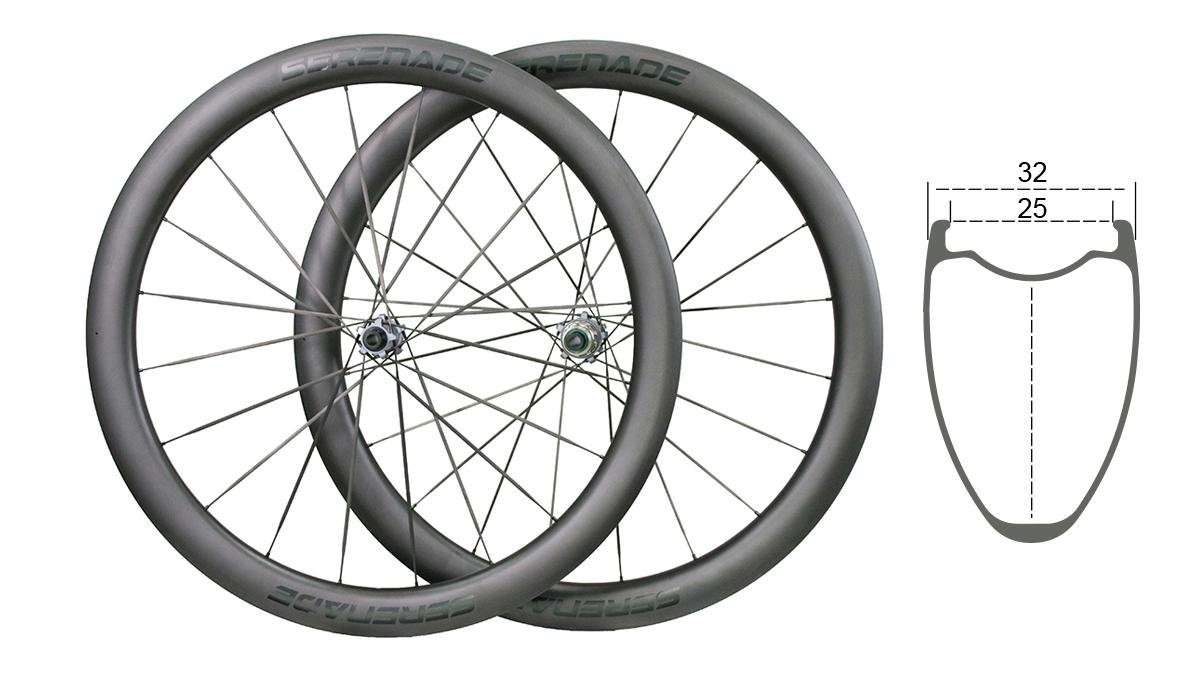 Paire de roues de vélo de route Serenade ARWS R2 à rayons en carbone, profondeur 50 mm, finition mate UD